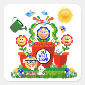 Farbenfrohe Emoji-Blume - Sticker