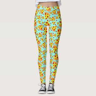 Farbenfrohe Emoji Food Pepperoni Pizza Slices gedr Leggings