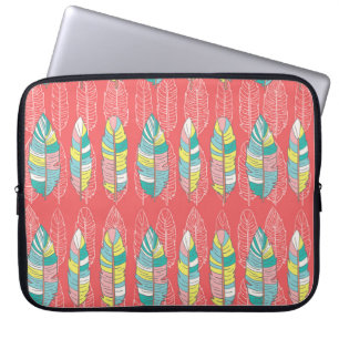 Farbenfrohe, endlose Feather Textur Laptopschutzhülle