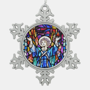 Farbenfrohe Engel-Ornament Schneeflocken Zinn-Ornament