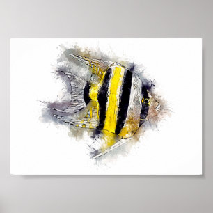 Farbenfrohe EngelFish Perfektes Aquarium Geschenki Poster