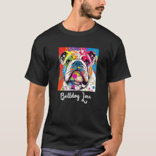 Farbenfrohe englische Bulldogge für eine Hunde-Mam T-Shirt