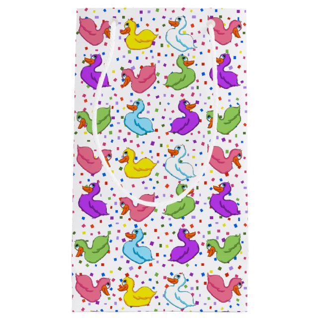 Farbenfrohe Enten-Geschenktasche Kleine Geschenktüte (Vorderseite)