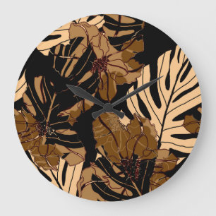 Farbenfrohe Erdbeere: Wasserfarbene, rosa Erbsen Große Wanduhr