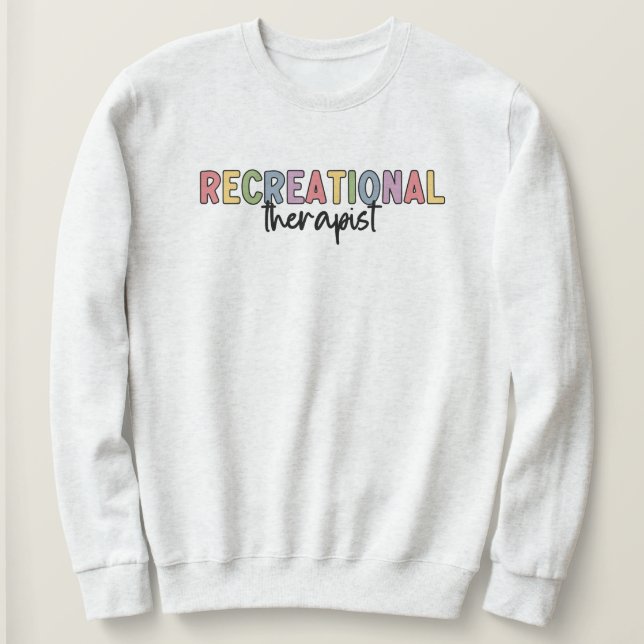 Farbenfrohe Erholungstherapeutin Sweatshirt (Design vorne)
