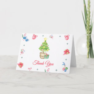 Farbenfrohe Es ist kalt draußen X'mas Baum Baby Sh Dankeskarte