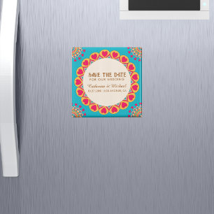 Farbenfrohe Ethnic Mandala Bold & Bright Wedding Magnet