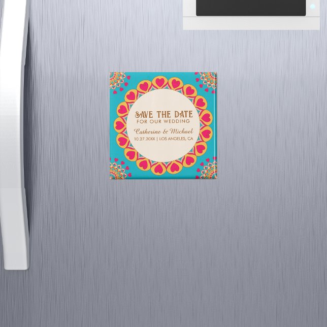Farbenfrohe Ethnic Mandala Bold & Bright Wedding Magnet (Von Creator hochgeladen)