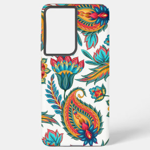 Farbenfrohe Ethnic Vintag Floral Paisley Samsung Galaxy Hülle