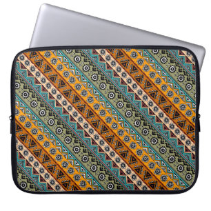 Farbenfrohe ethnische Azteken Musterdesign Laptopschutzhülle