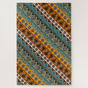 Farbenfrohe ethnische Aztekenmuster Design dekorat Puzzle