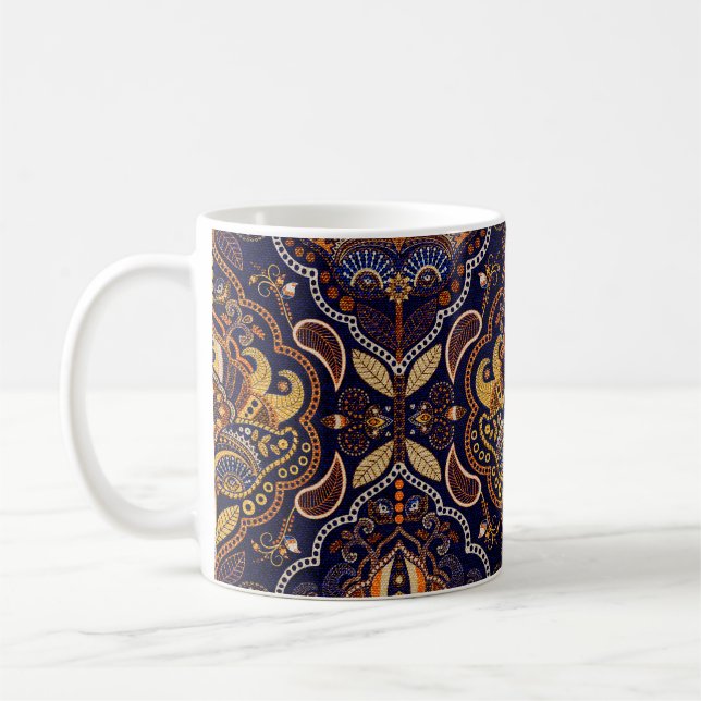 Farbenfrohe ethnische Stammesmuster Kaffeetasse (Links)