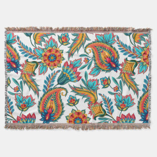 Farbenfrohe Exotic Floral Paisley Muster Decke