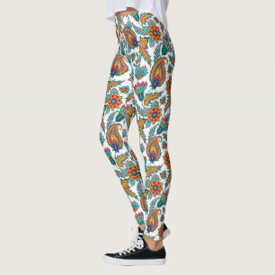 Farbenfrohe Exotic Paisley Muster Custom Backgroun Leggings