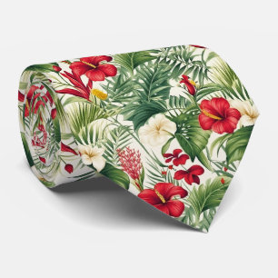 Farbenfrohe exotische Blume Design Neck Tie Krawatte
