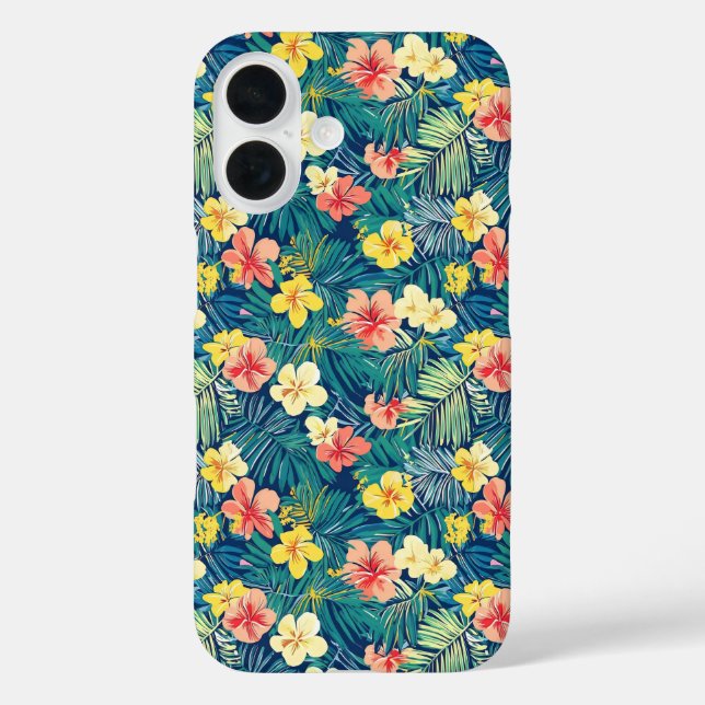 Farbenfrohe exotische Blume-Muster Case-Mate iPhone Hülle (Rückseite)