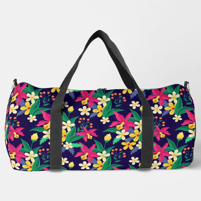 Farbenfrohe exotische Blumenmuster-23021 Duffle Bag (Vorderseite)