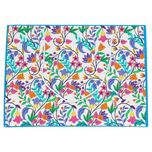 Farbenfrohe exotische Blumenmuster-23147 Große Geschenktüte (Vorderseite)