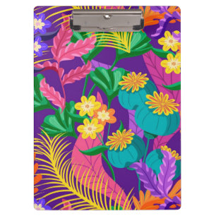 Farbenfrohe exotische Blumenmuster-23148 Klemmbrett