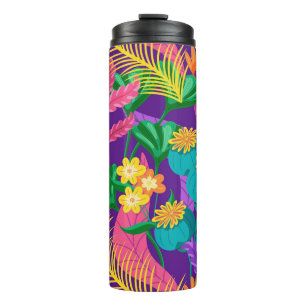 Farbenfrohe exotische Blumenmuster-23148 Thermosbecher