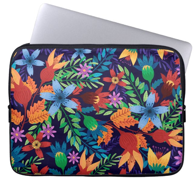 Farbenfrohe exotische Blumenmuster-32436 Laptopschutzhülle (Vorderseite)