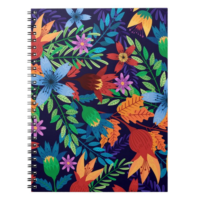 Farbenfrohe exotische Blumenmuster-32436 Notizblock (Vorderseite)