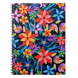 Farbenfrohe exotische Blumenmuster-68578 Notizblock