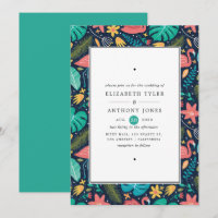 Farbenfrohe exotische Flamingo-Hochzeit