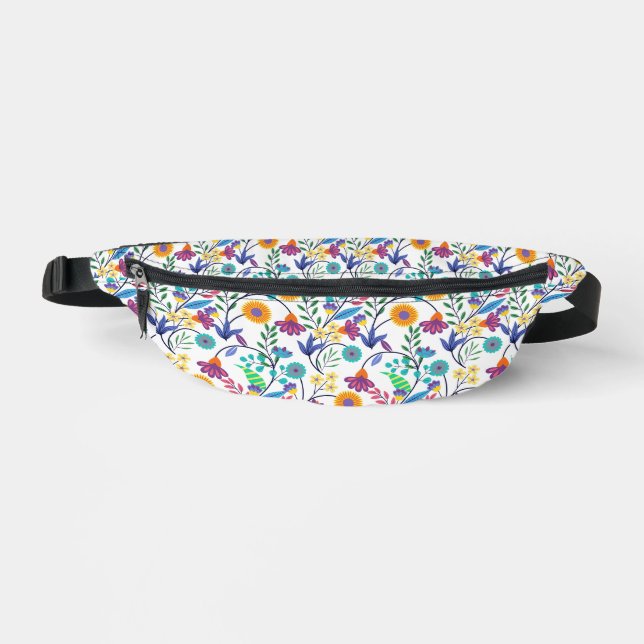 Farbenfrohe, exotische, florale Hintergrundmuster- Bauchtasche (Vorderseite)