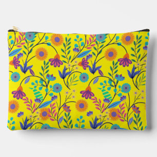 Farbenfrohe, exotische, florale Hintergrundmuster- Zubehörtasche