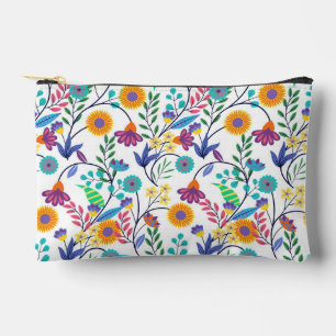 Farbenfrohe, exotische, florale Hintergrundmuster- Zubehörtasche