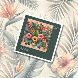 Farbenfrohe exotische hawaiianische Tropenhochzeit Serviette