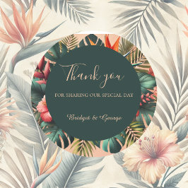 Farbenfrohe exotische hawaiianische tropische Hoch Runder Aufkleber