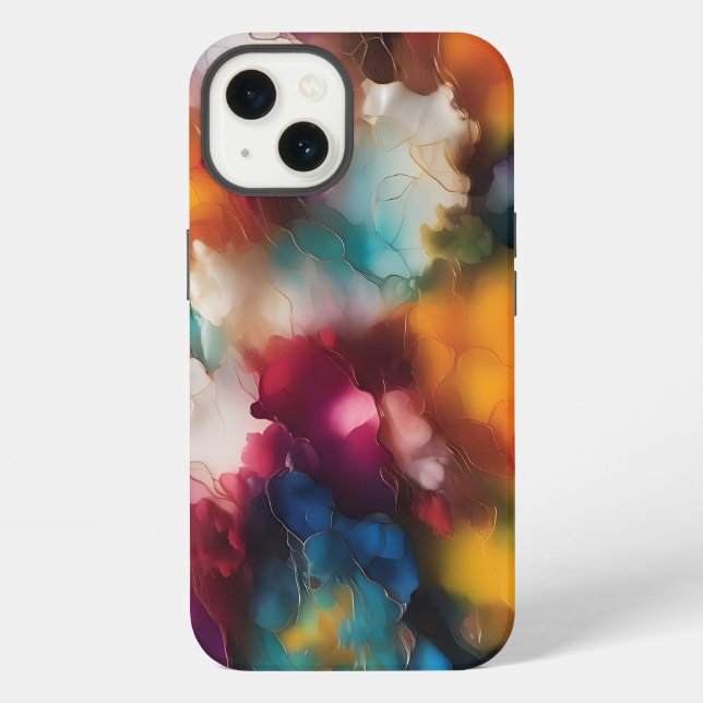 Farbenfrohe Explosion Alkohol-Tinte iPhone Hülle (Rückseite)