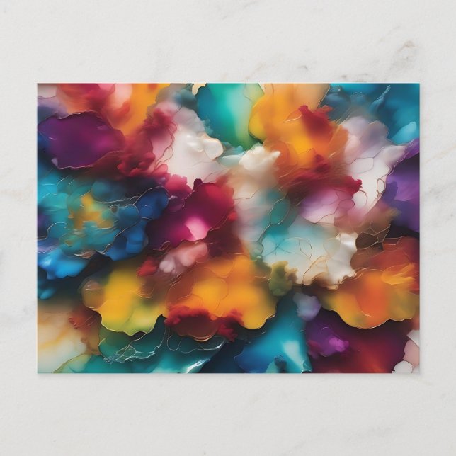 Farbenfrohe Explosionsalcohol Tinte Postkarte (Vorderseite)