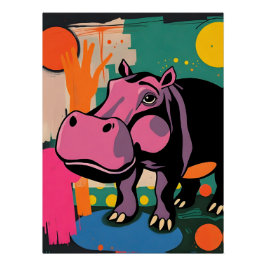 Farbenfrohe, expressionistische Tierart-Poster Poster