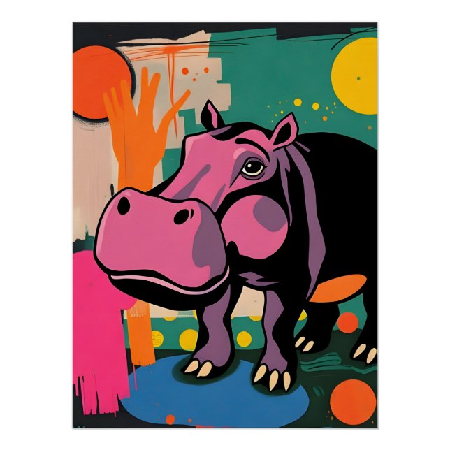 Farbenfrohe, expressionistische Tierart-Poster Poster (Vorderseite)