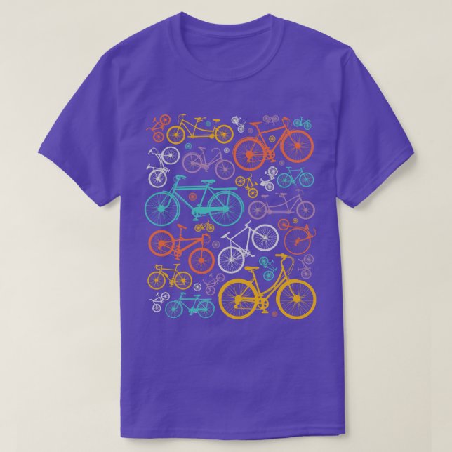 Farbenfrohe Fahrräder Illustration Rad Lover Cycli T-Shirt (Design vorne)
