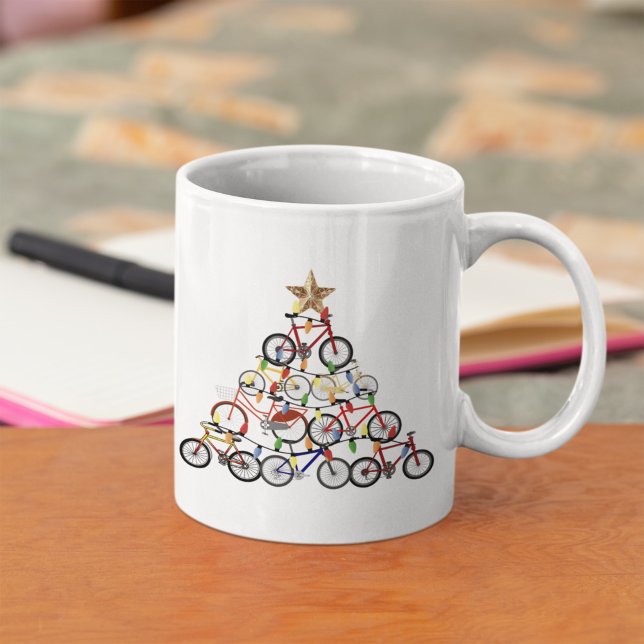 Farbenfrohe Fahrräder Weihnachtsbaum Kaffeetasse (Von Creator hochgeladen)