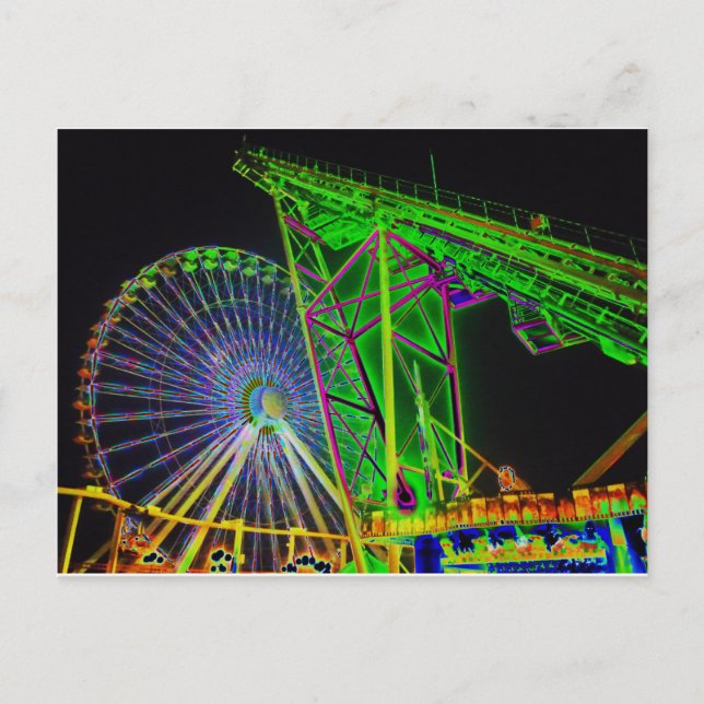 Farbenfrohe Fahrten Postkarte (Vorderseite)