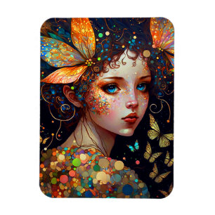Farbenfrohe Fairy Butterfells Fantasy Art Magnet