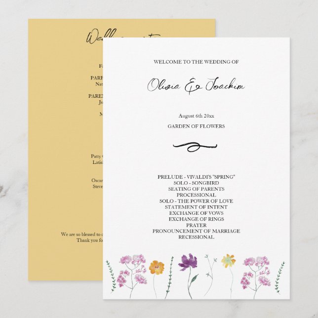 Farbenfrohe Fairy Garden Wasserfarbe Handgemalt Programm (Vorne/Hinten)