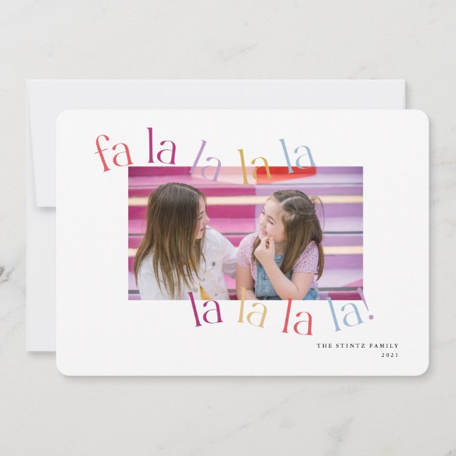 Farbenfrohe Falala Waves Weihnachtskarte Einladung (Vorderseite)