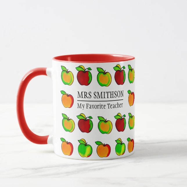 Farbenfrohe Fall Apple Muster Niedliche Geschenke  Tasse (Links)