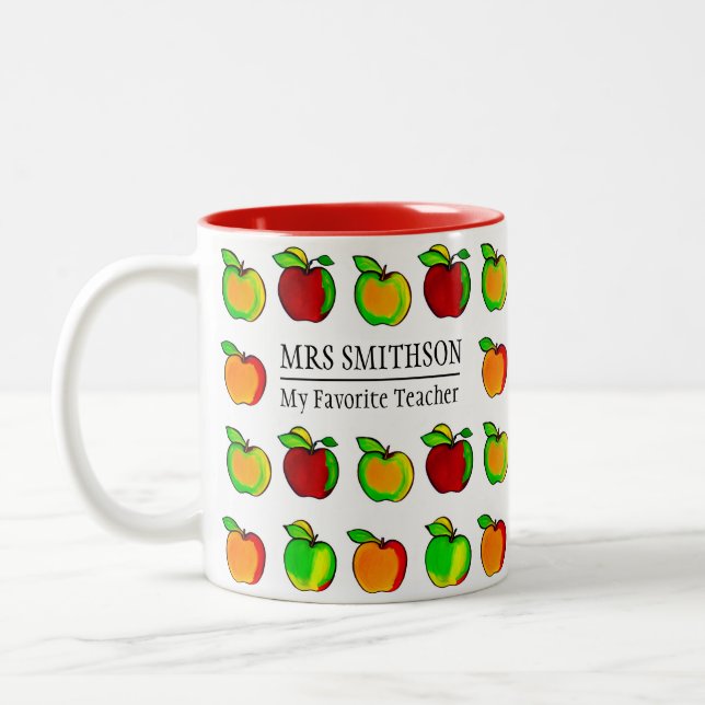 Farbenfrohe Fall Apple Muster Niedliche Geschenke  Tasse (Links)