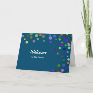 Farbenfrohe Fallende Glitzern Polka Dots Willkomme Karte