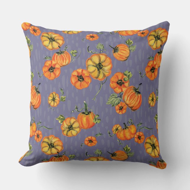 Farbenfrohe Fallpumpen Orange/Lila Kissen (Vorderseite)