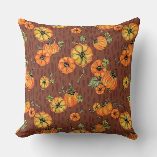 Farbenfrohe Fallpumpen Orange/Rost Kissen (Vorderseite)