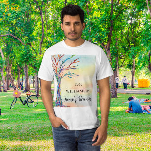 Farbenfrohe Familienbaum-Wiedersehen T-Shirt