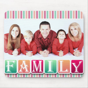 Farbenfrohe Familienblöcke für ein benutzerdefinie Mousepad